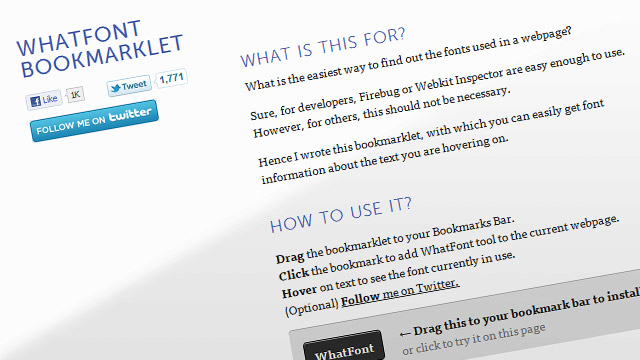 Preview image of 'WhatFont Bookmarklet'